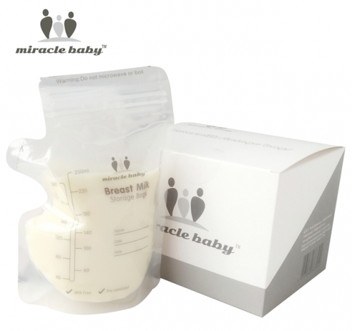 Sacs de Rangement pour Lait Maternel avec Double Fermeture Éclair et Bec Verseur Pratique pour Stockage et Congélation du Lait Autoportant (60 unités)