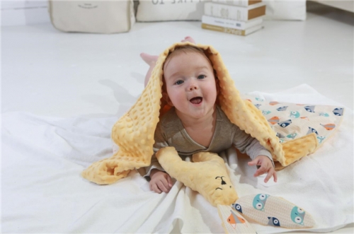 Miracle Baby Couverture Minky pour Bébé Naissance en 100% Coton Couverture Peluche Chaude Enveloppanté Enfant Fille et Garçon pour Sièges Auto Landaus