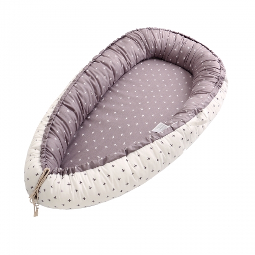 Miracle Baby Réducteur de Lit Tour de Lit Cocon Lit de Voyage pour Bébé Berceau Cale Matelas Nid d’Éveil pour Nouveau-Né Nourrison en 100% Coton