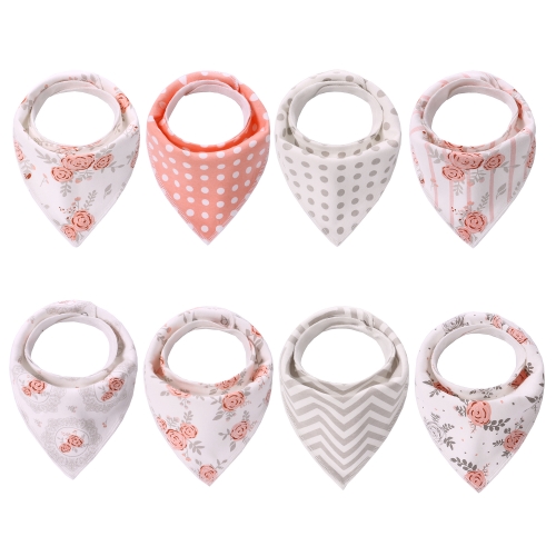 Bavoirs bandana Miracle Baby, 8 bavoirs bébé, 100 % coton, doux et absorbant, cadeau pour Kis